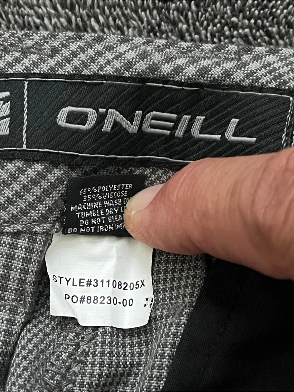 NWT O’Neill Men’s Gray Glen Plaid Leverage Shorts Size 30